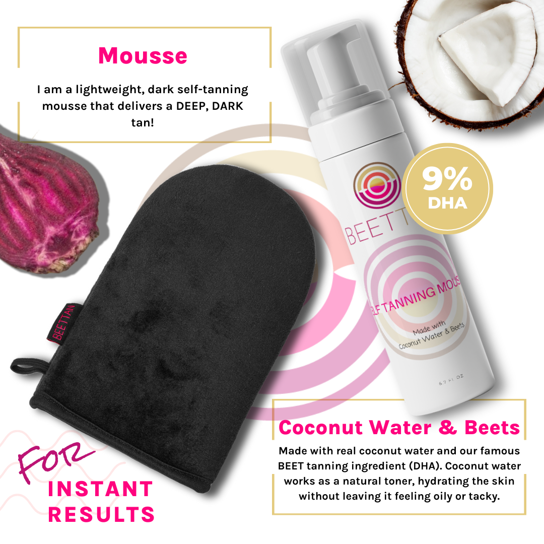 SELF TANNING MOUSSE (MADE W/ COCONUT WATER AND BEETS)